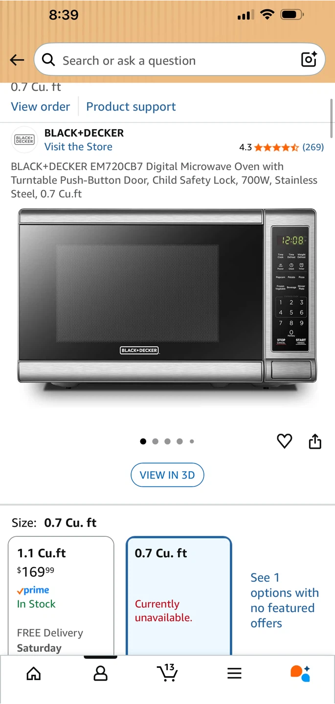 BLACK+DECKER Microwave Oven - 0.7 Cu. Ft - photo 4