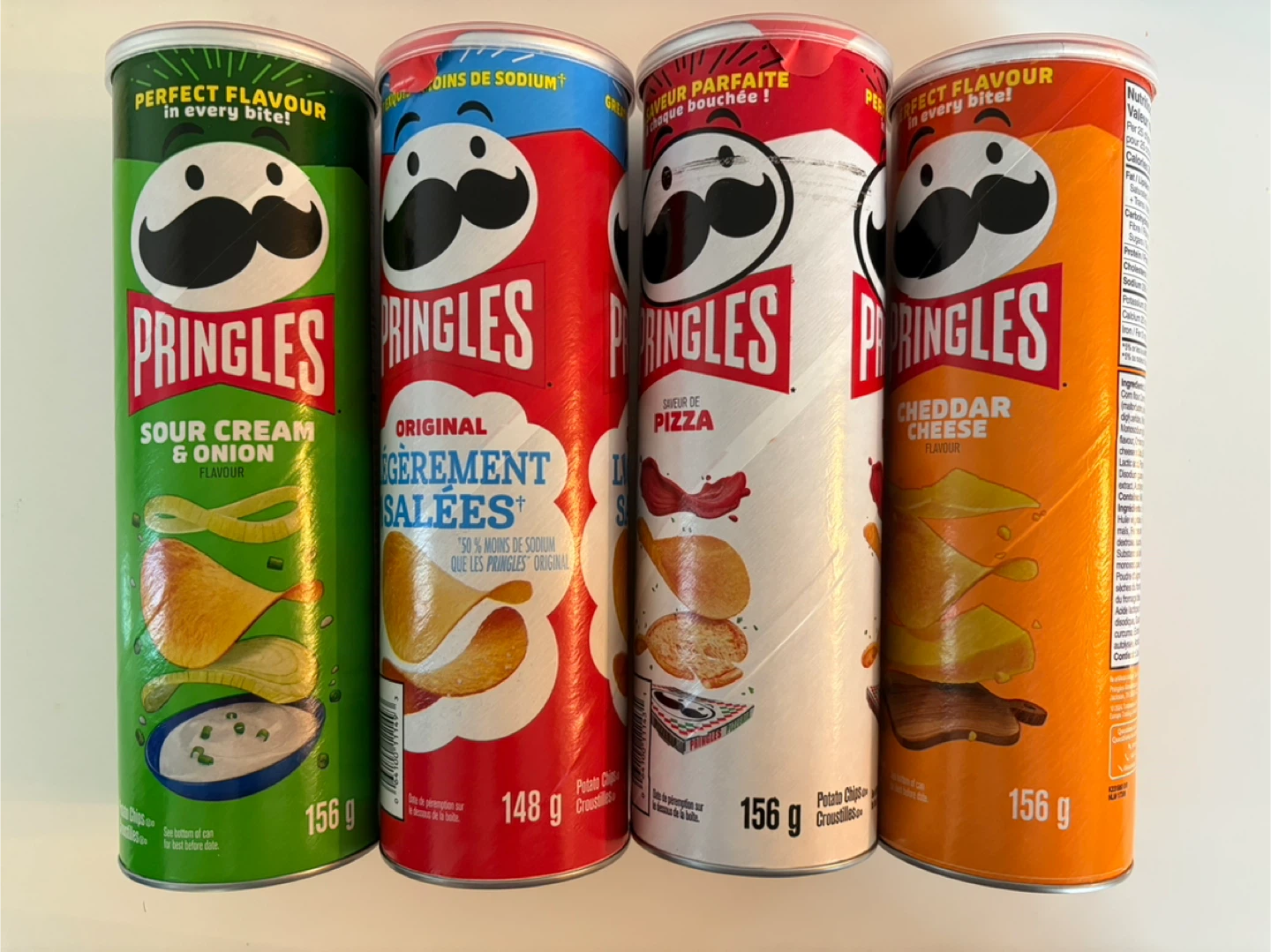 Pringles Potato Crisps - 4 Cans (Variety Flavours)