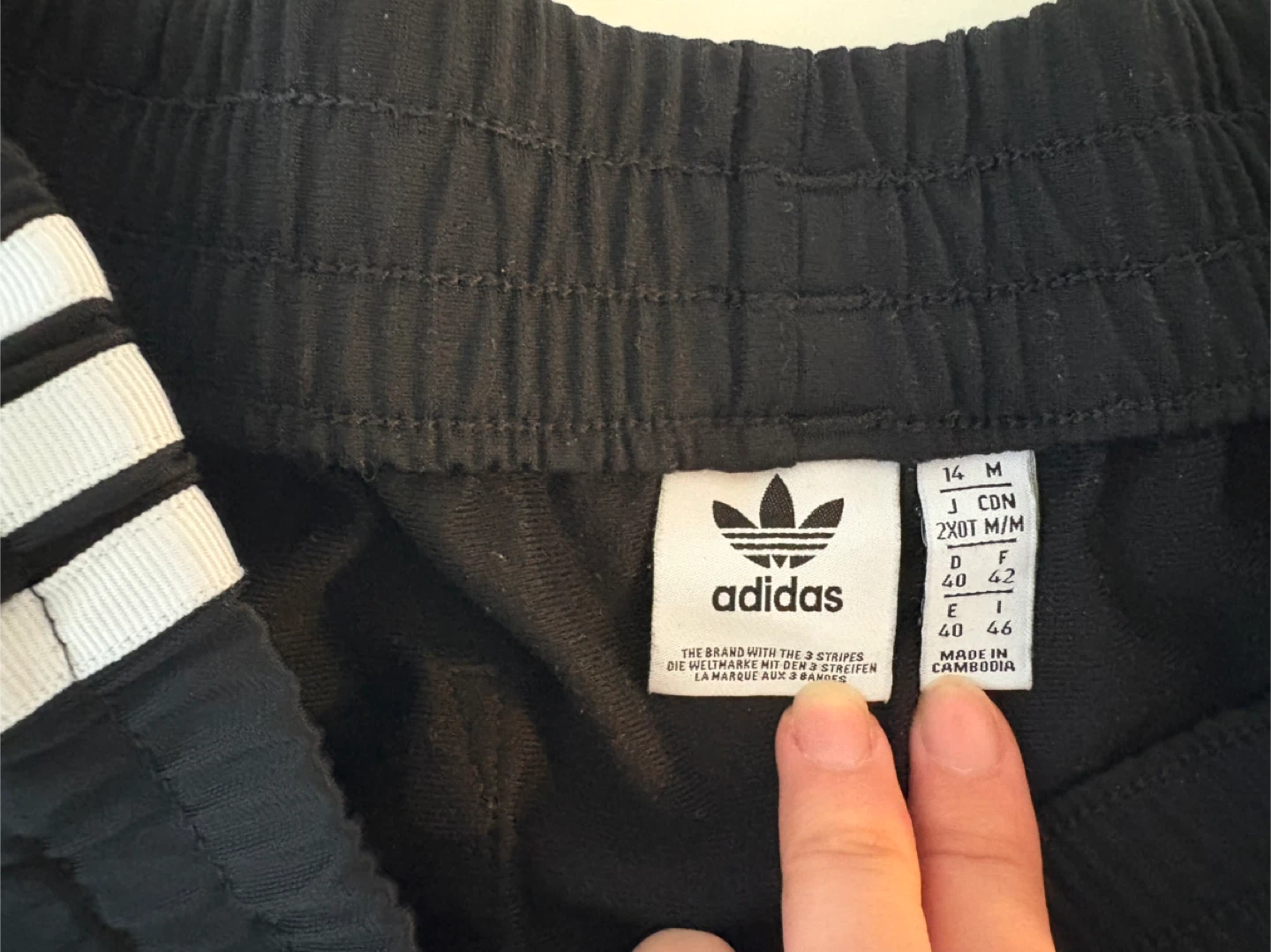 Adidas Black Athletic Shorts with White Stripes - Size M - photo 2