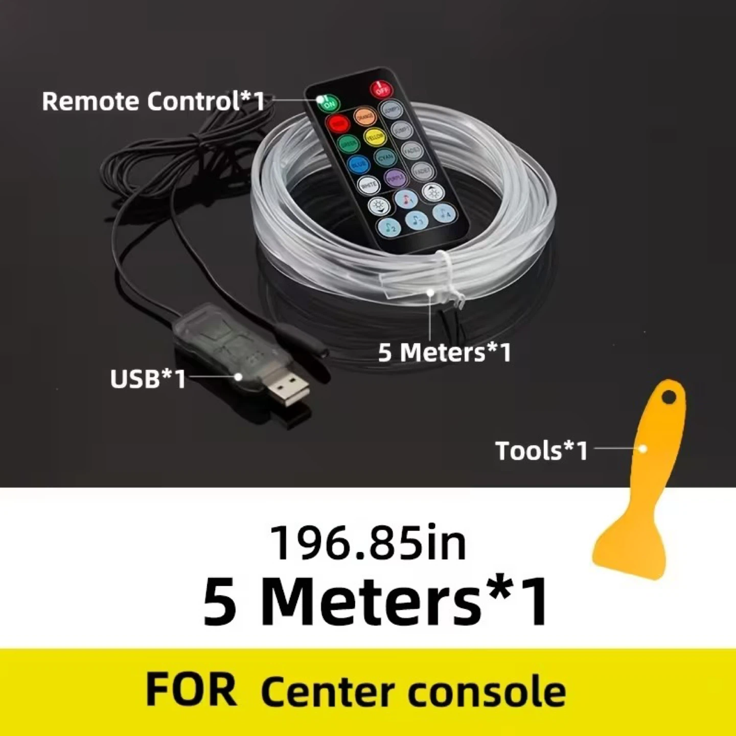 8-Color LED Car Interior Lights
