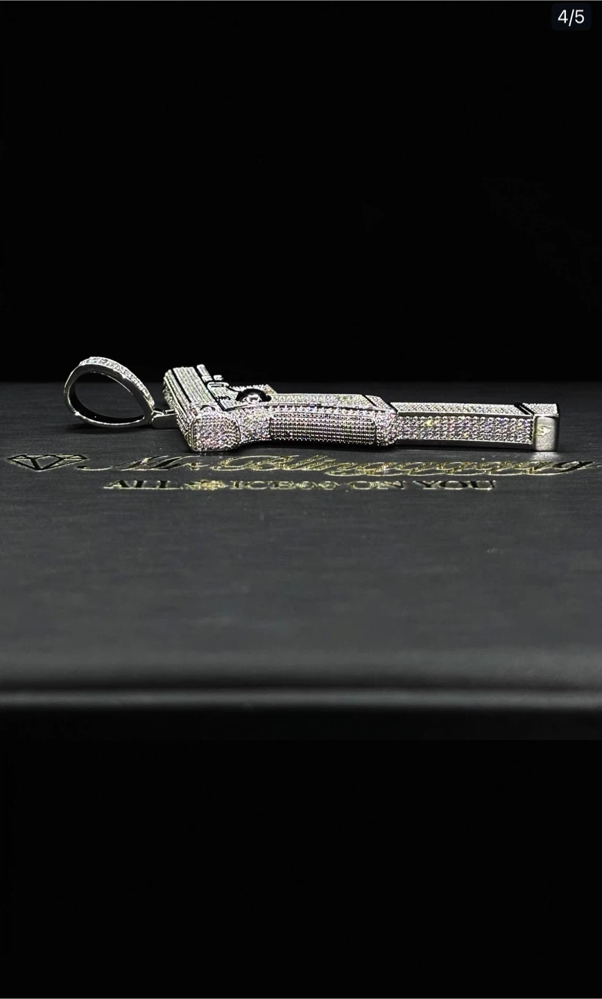 Mossinate Iced Out Gun Pendant (Just the pendant) - photo 4
