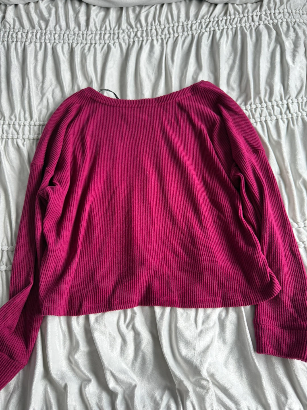 Calvin Klein Performance Ribbed Long Sleeve Top Berry V-Neck - photo 5