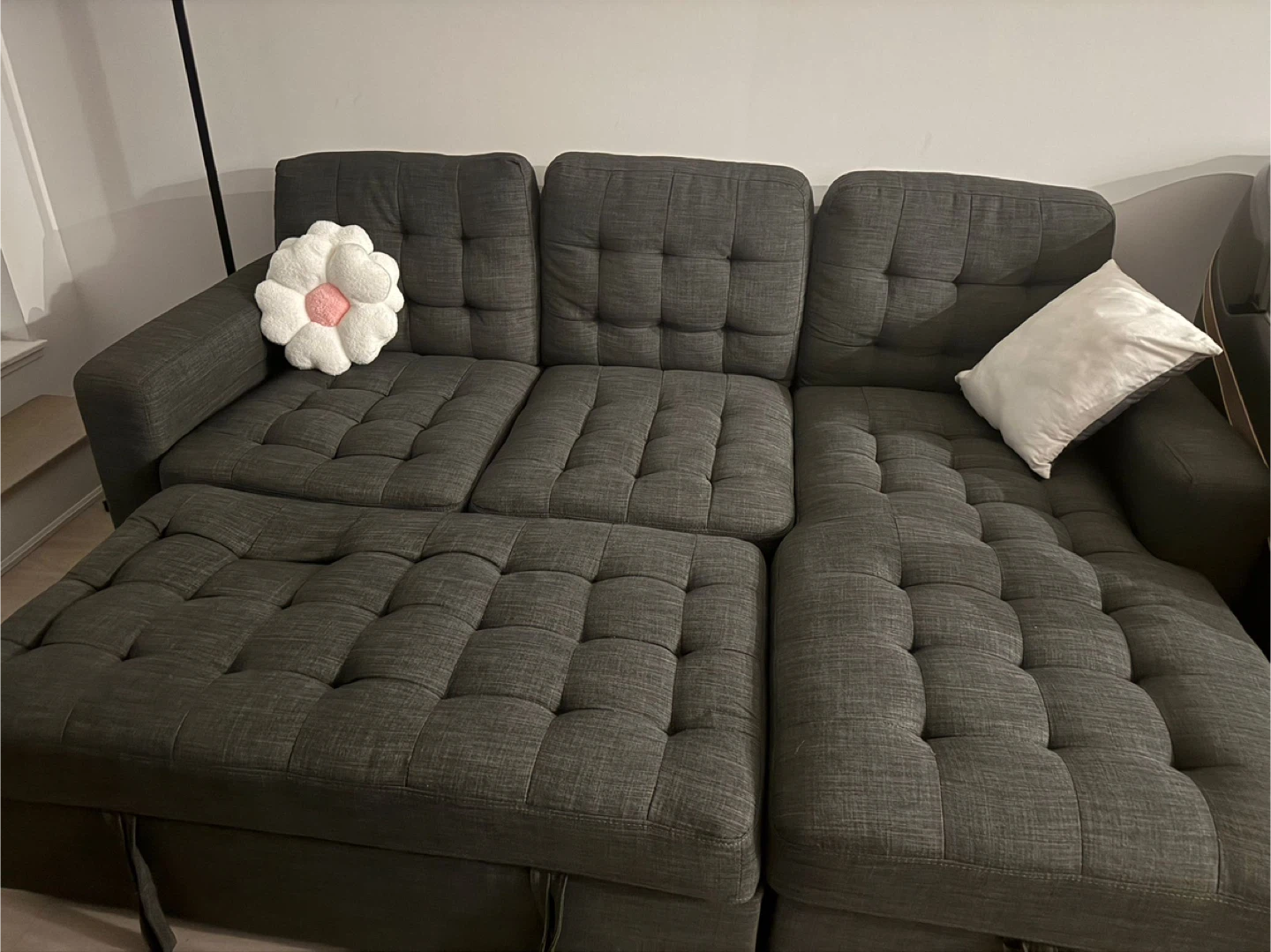 Dark Grey Sectional Sofa with Storage - photo 2