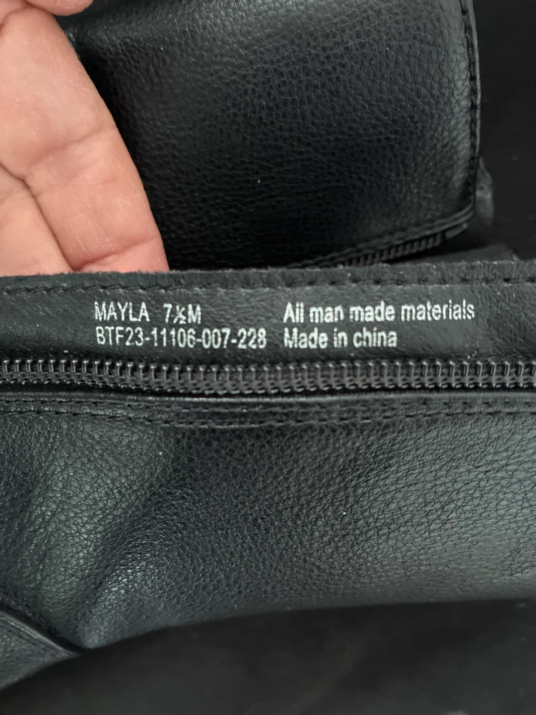 Black Faux Leather Boots Size 7.5M - photo 3