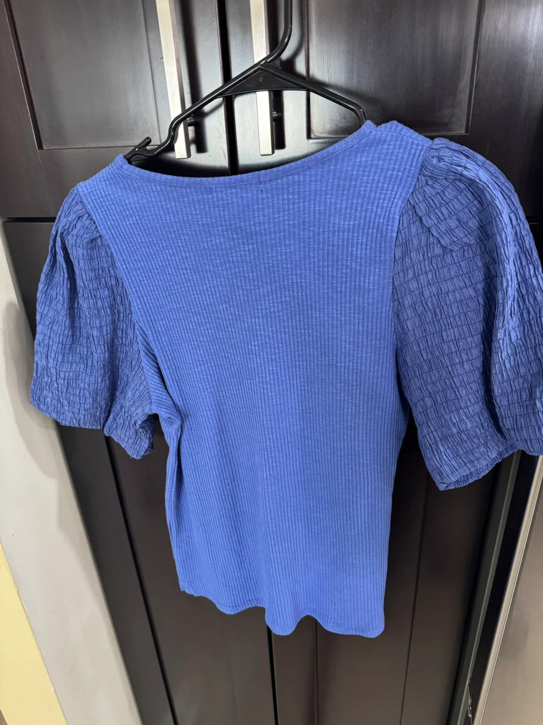 Nine West Blue Ribbed Puff Sleeve Top - photo 5