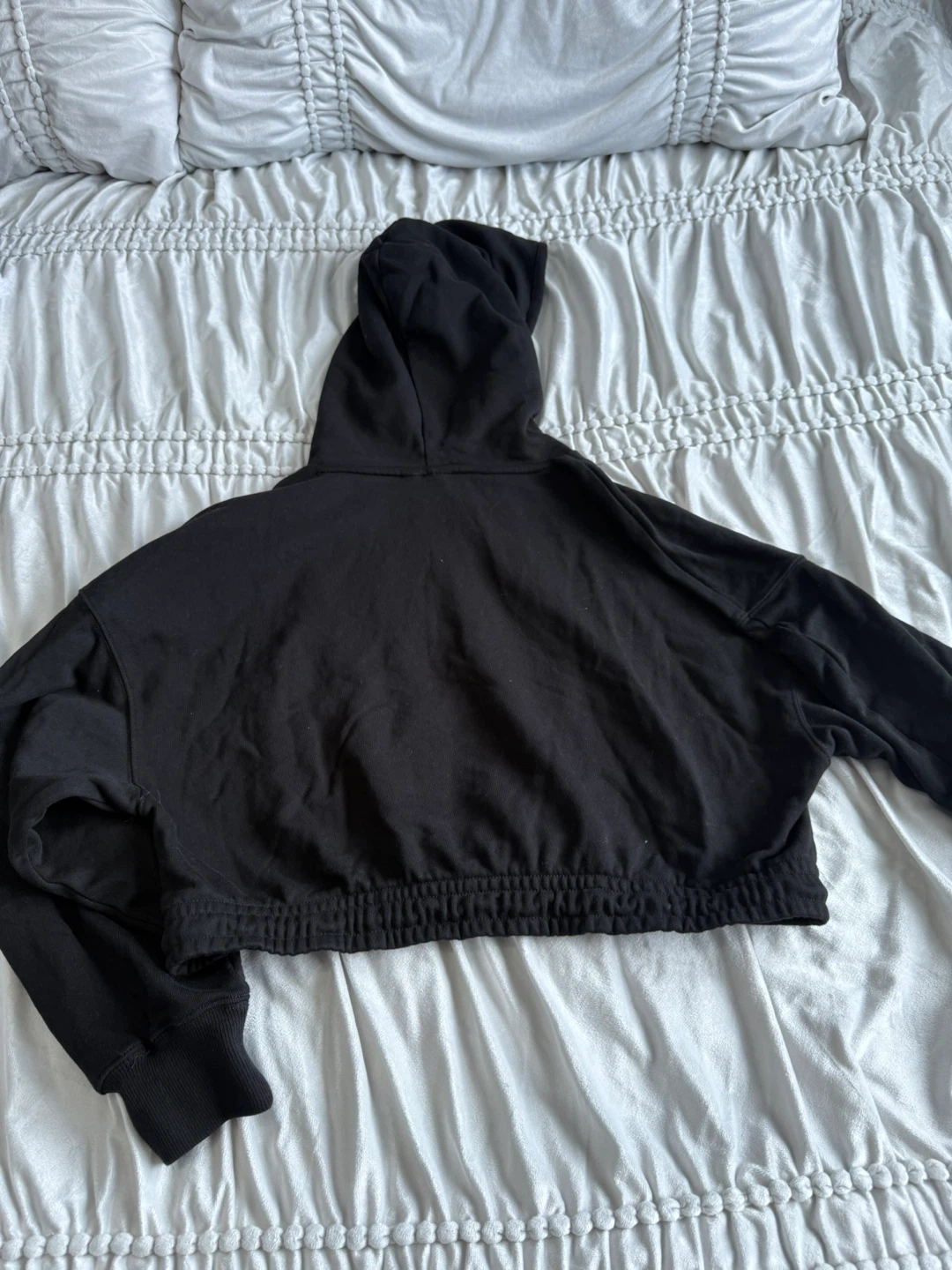 Puma Black Cropped Hoodie Sweatshirt Size S/M Athleisure - photo 3