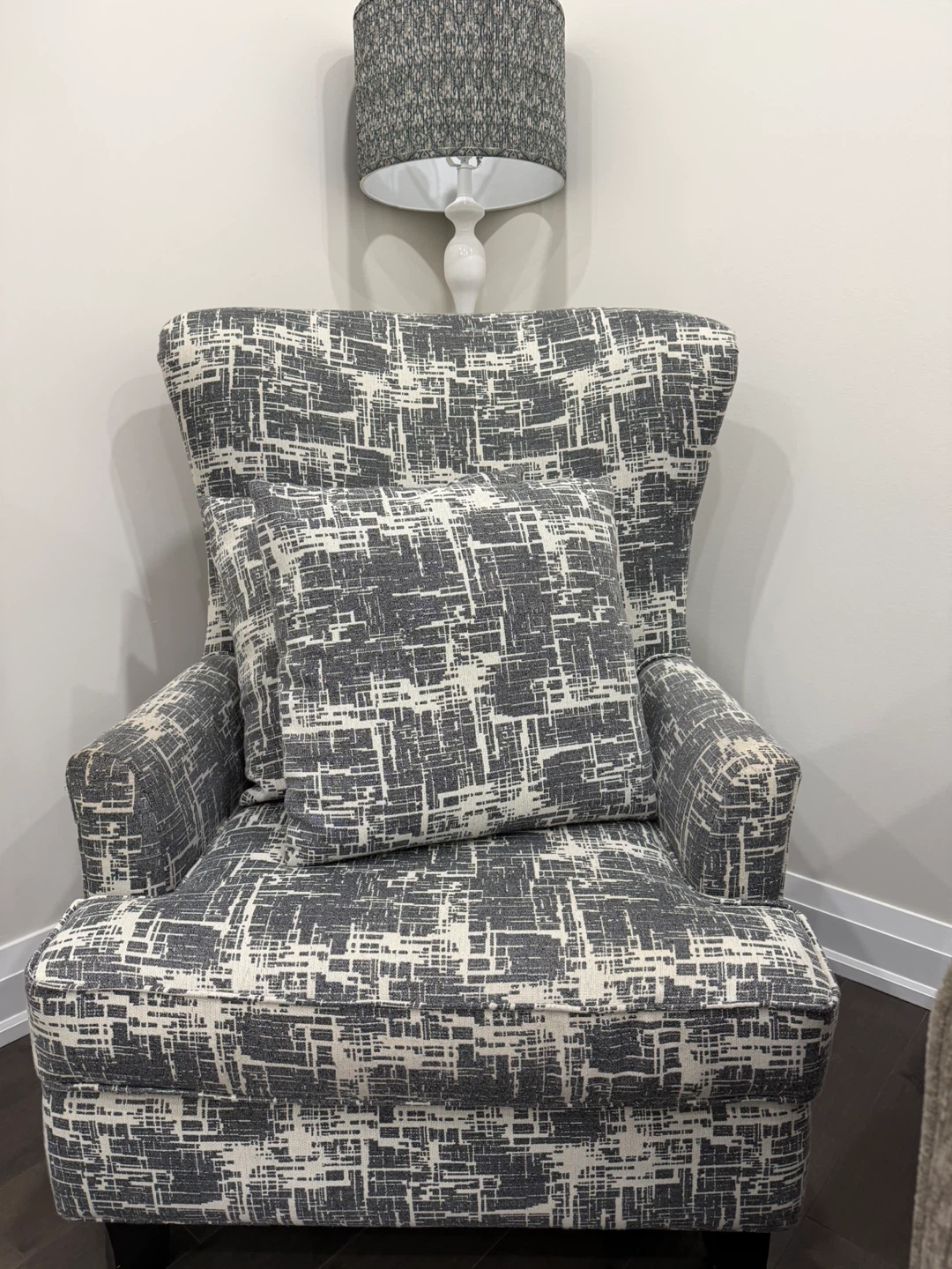 Wingback Accent Chair with Geometric Pattern