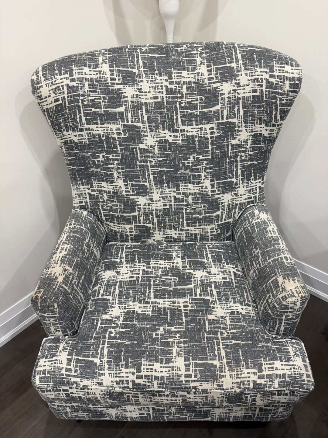 Wingback Accent Chair with Geometric Pattern - photo 2