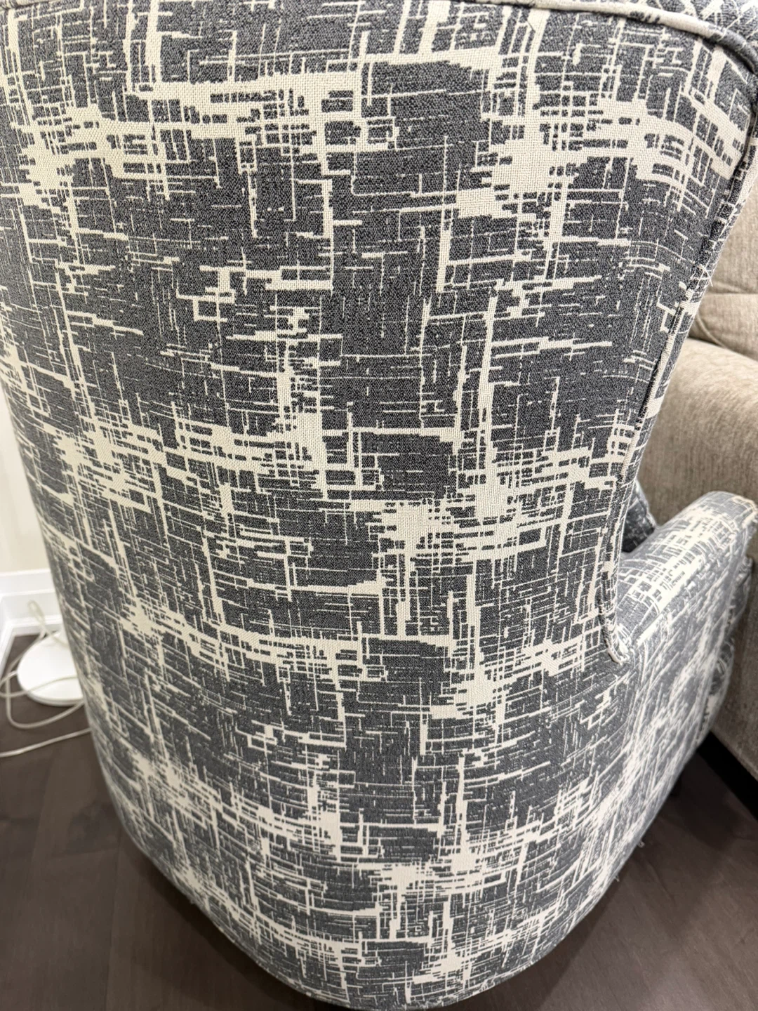 Wingback Accent Chair with Geometric Pattern - photo 3