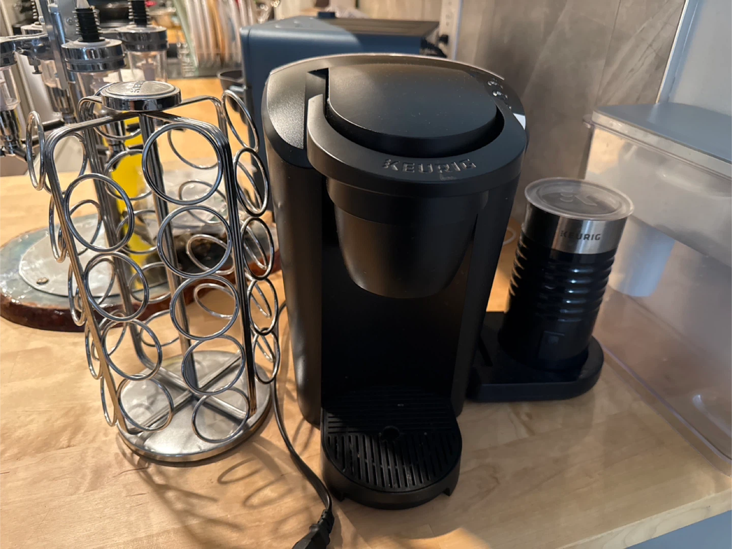 Keurig K-Mini Coffee Maker and Frother with Pod stand