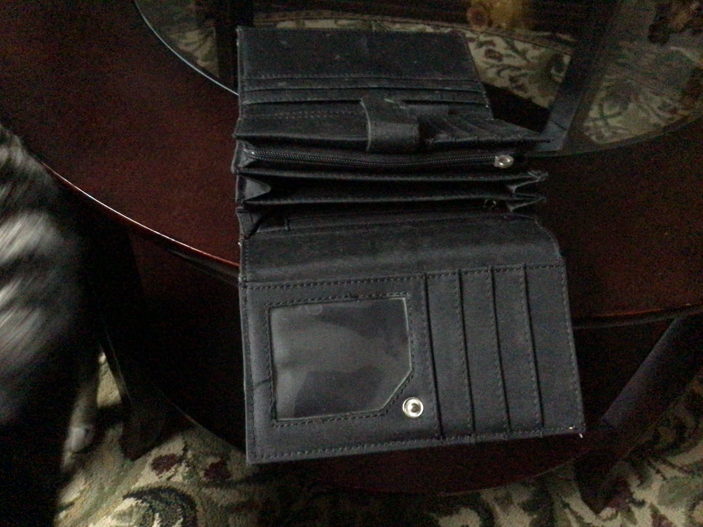 Black Wallet with Multiple Compartments