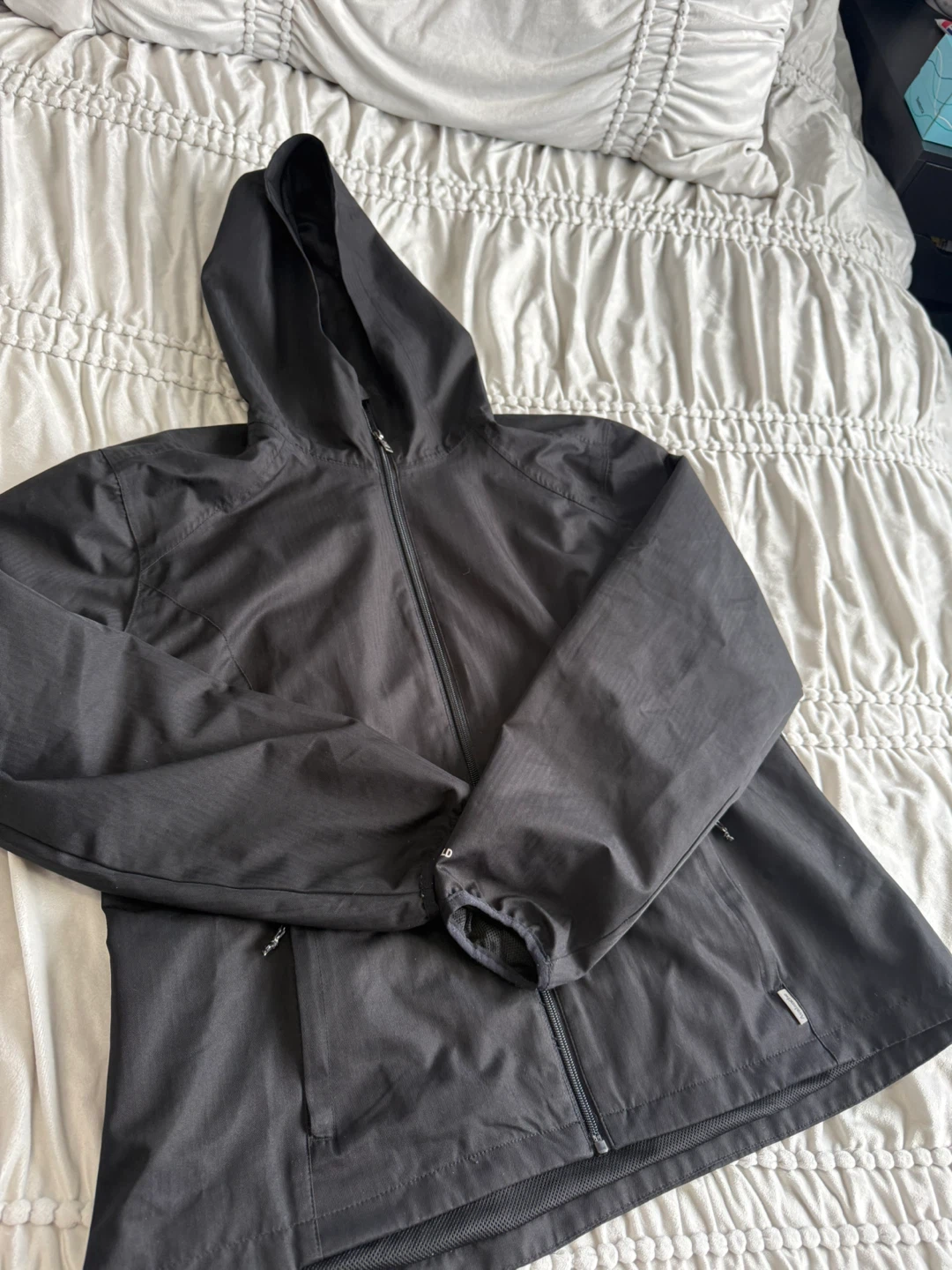 Avalanche Black Windbreaker Jacket Hooded Zip Up Size M