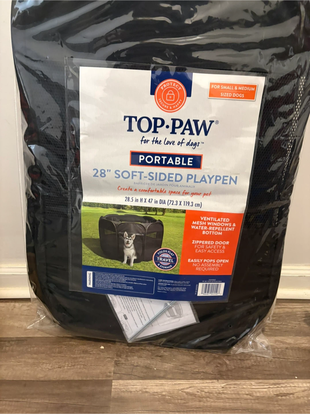 Top-Paw 28" Soft-Sided Portable Playpen for Dogs - photo 2