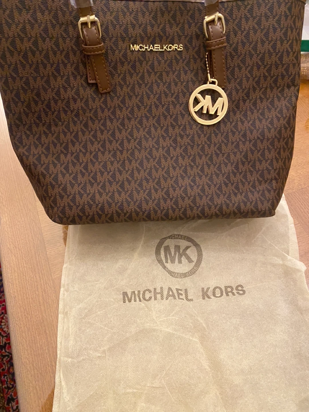 Michael Kors Tote Bag - Brown MK Print - photo 3