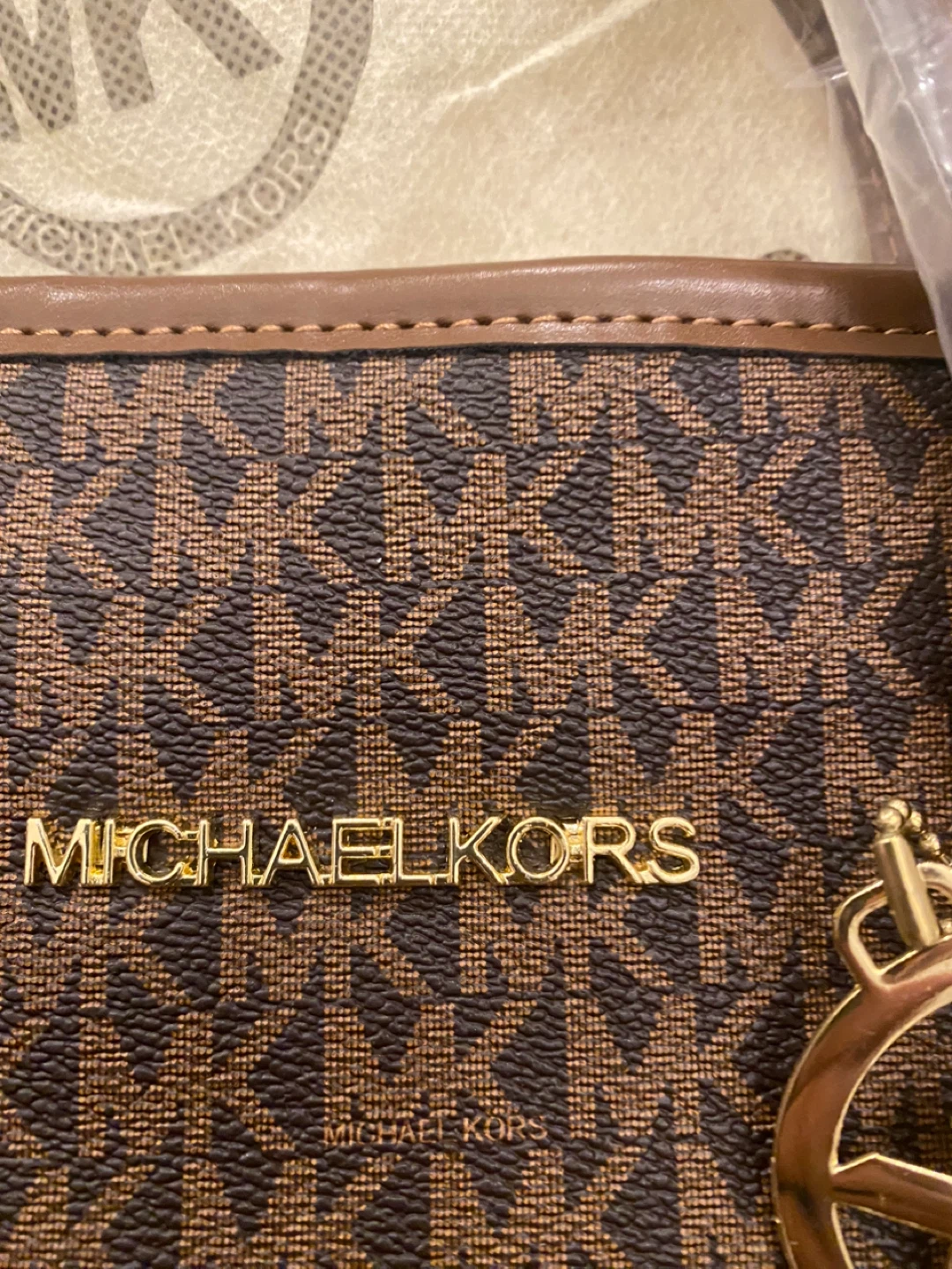 Michael Kors Tote Bag - Brown MK Print - photo 2