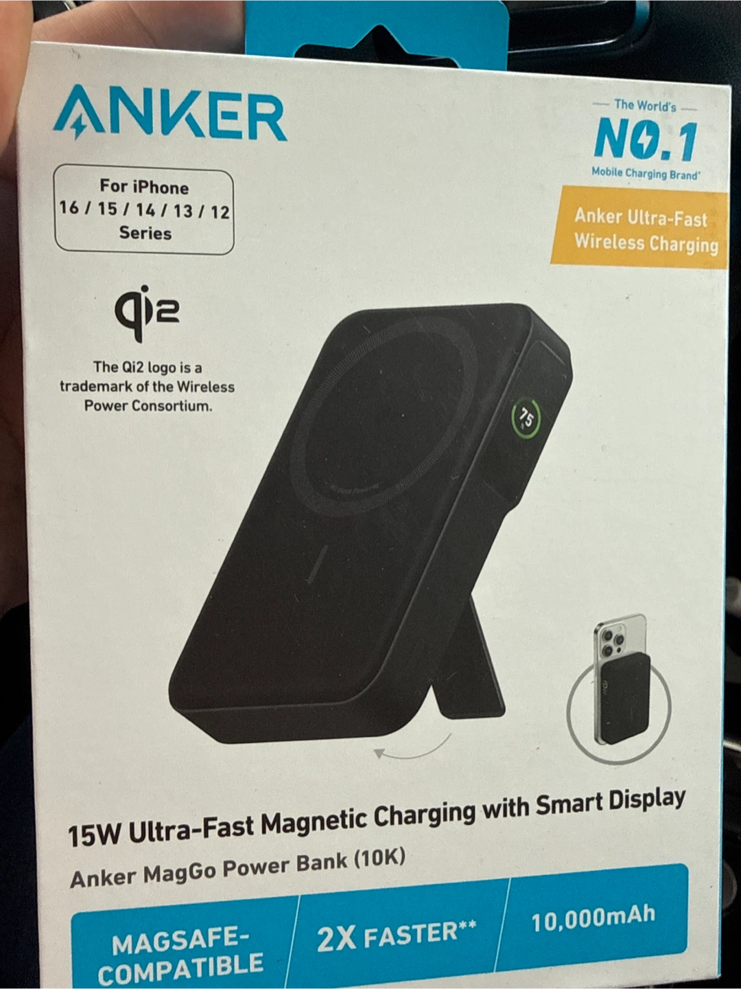 Anker 10,000mAh MagGo Power Bank with Smart Display