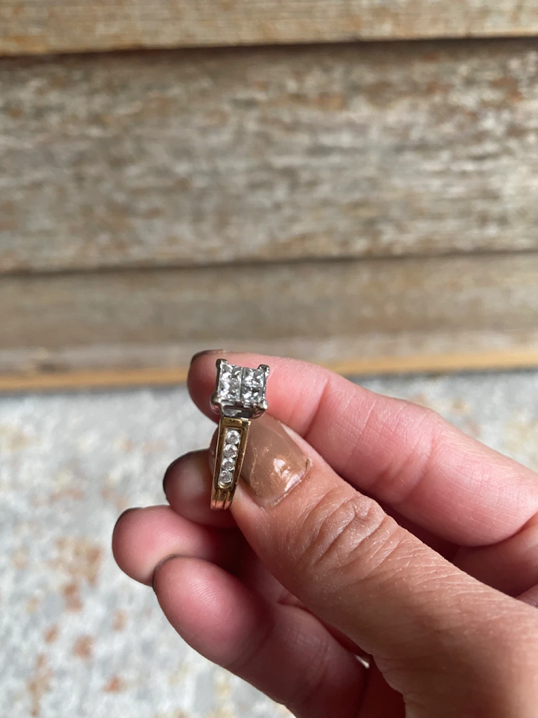 💍 14k Diamond Cluster Ring – Princess Cut - photo 4