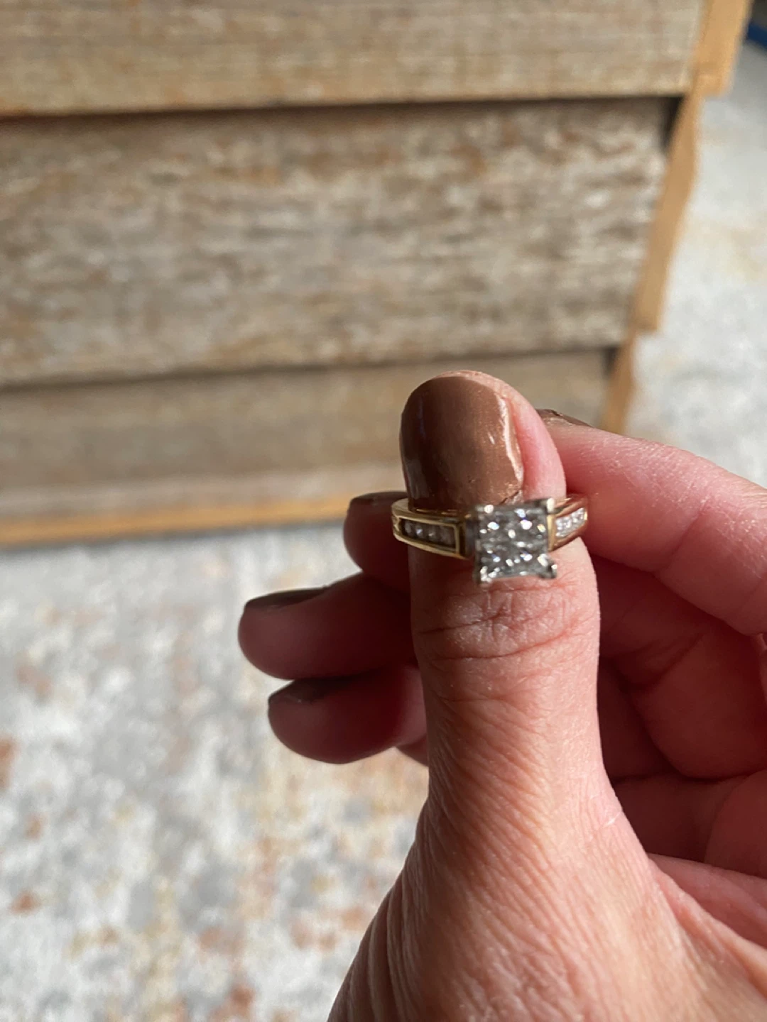 💍 14k Diamond Cluster Ring – Princess Cut - photo 3