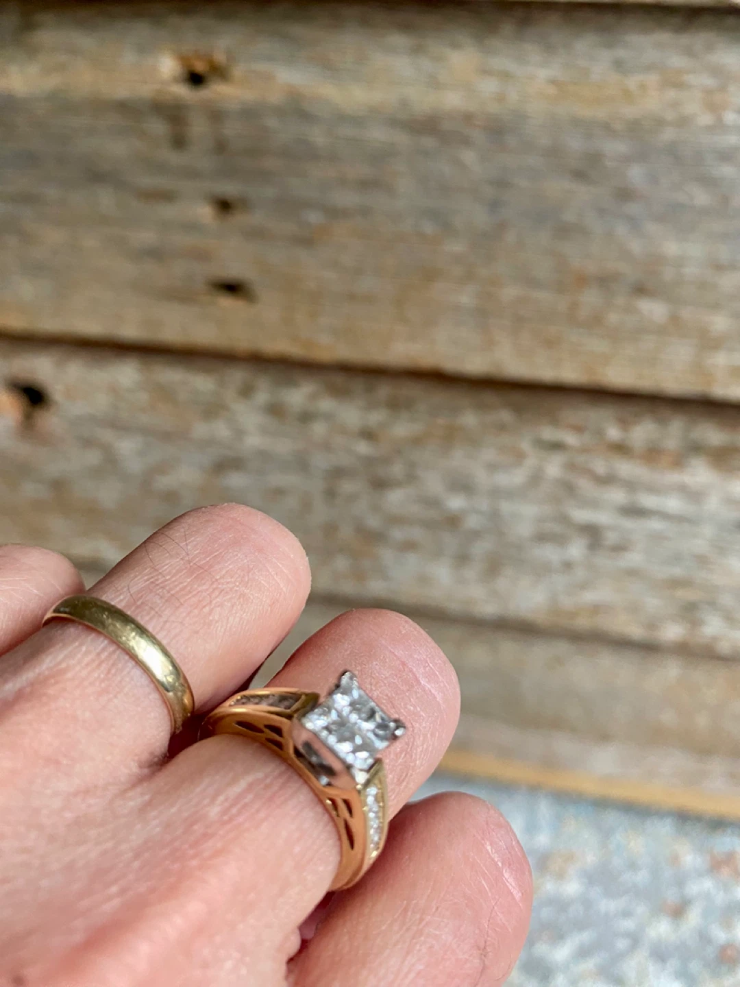 💍 14k Diamond Cluster Ring – Princess Cut - photo 2
