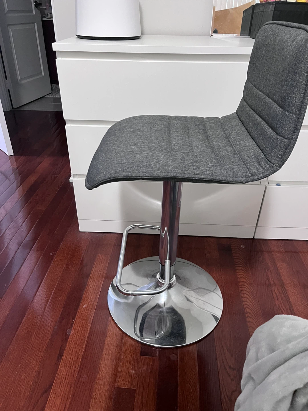 Adjustable Bar Stool - Grey Fabric - photo 2