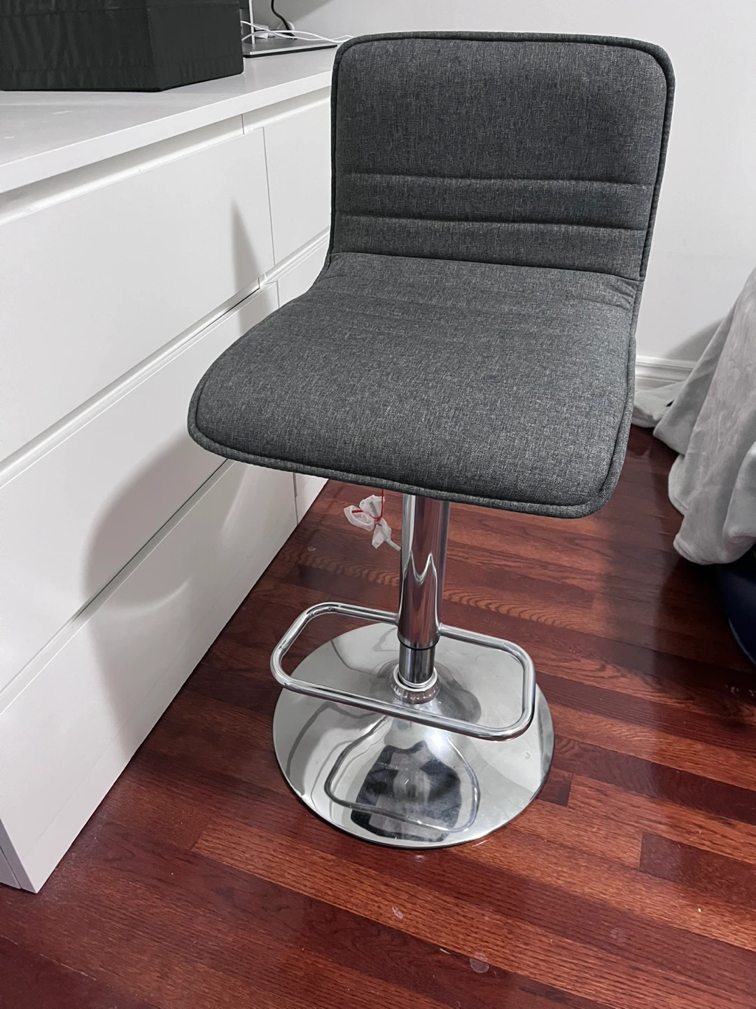 Adjustable Bar Stool - Grey Fabric