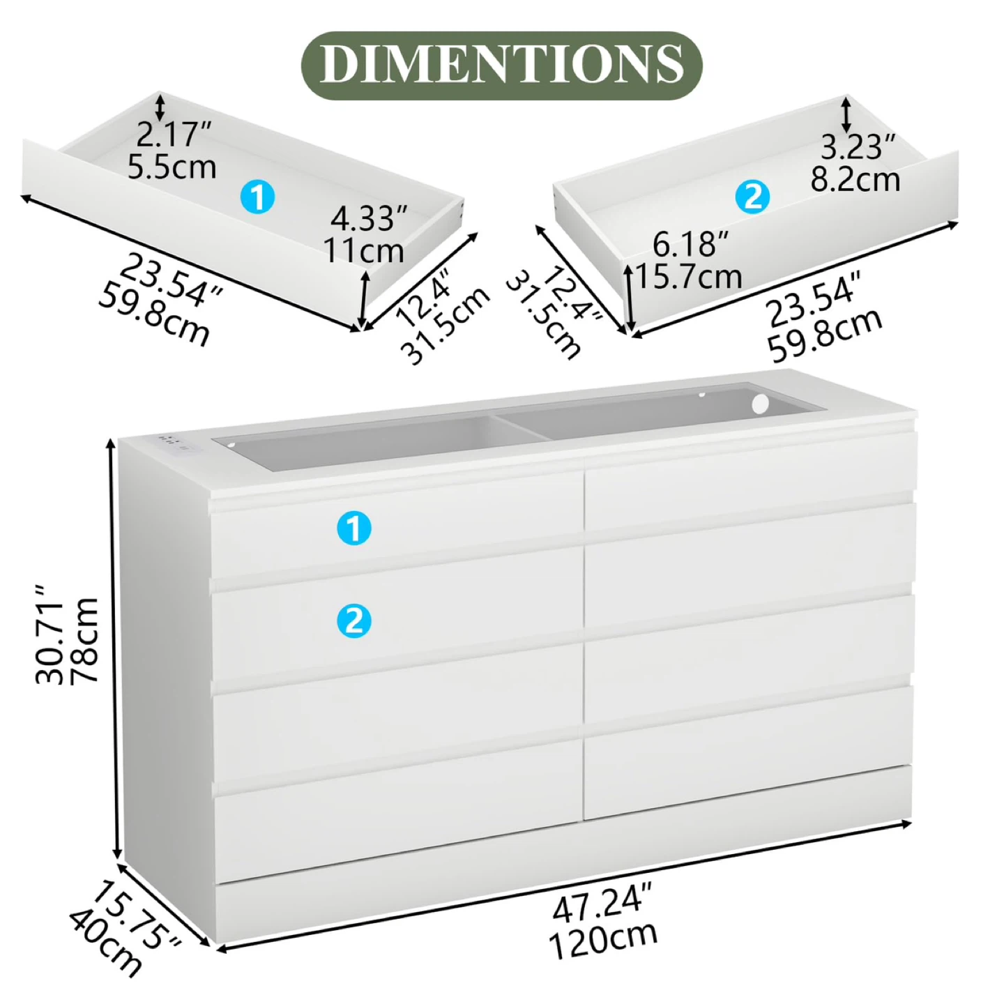 8 Drawer Dresser with Power Outlet - photo 3