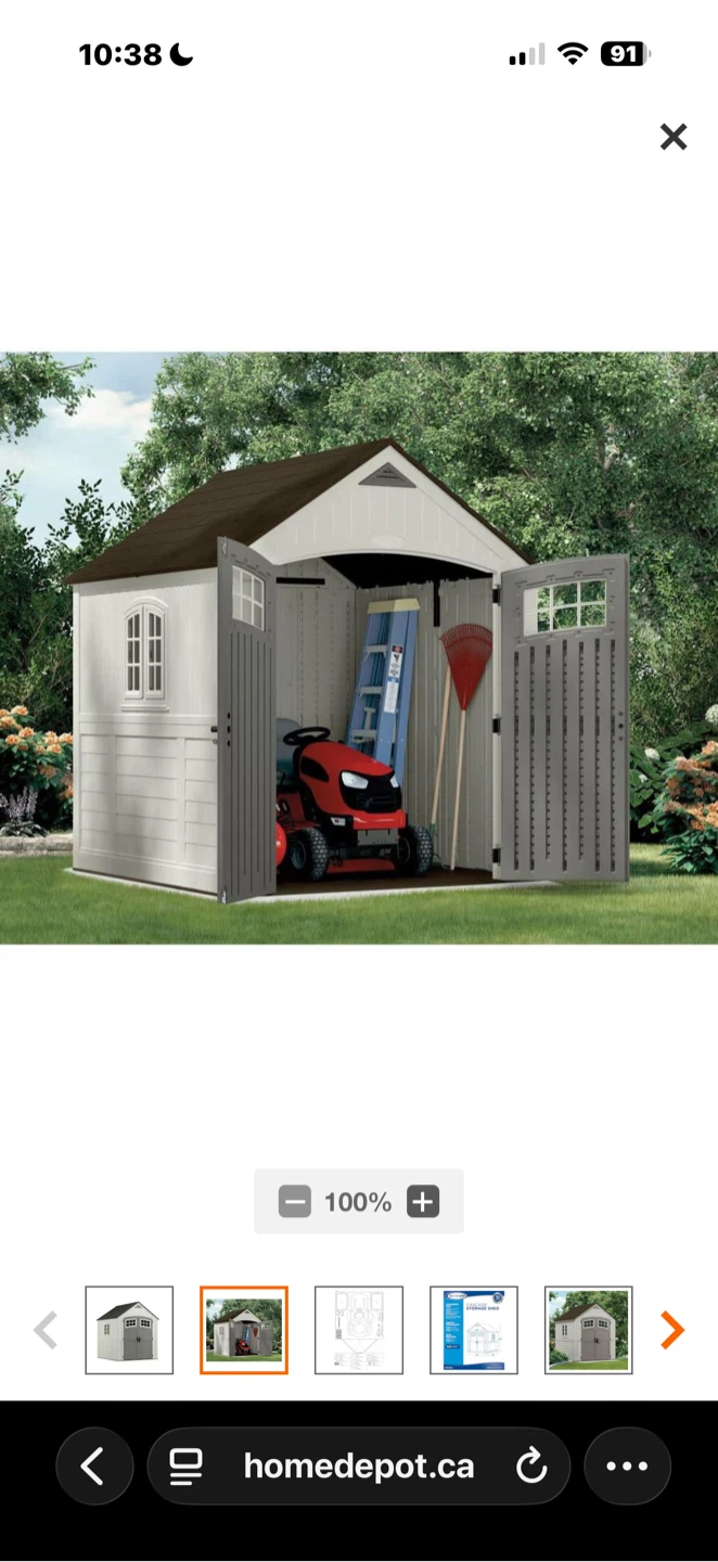 Suncast Cascade 7 ft. 3-inch x 7 ft. 4.5-inch Resin Storage Shed - photo 2