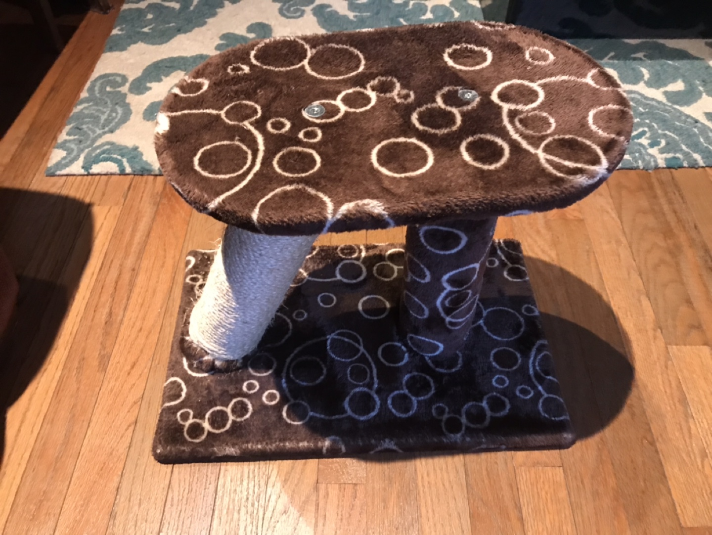 Brown Plush Cat Tree with Scratcher Post