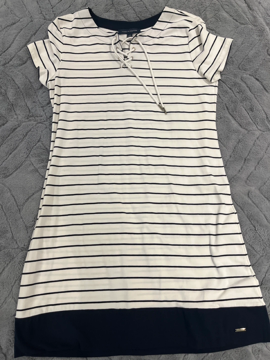 Tommy Hilfiger Striped Lace-Up Dress