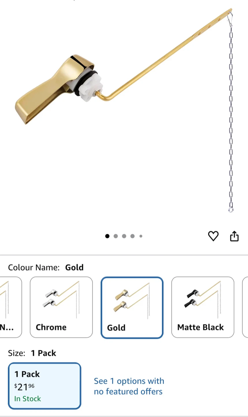 New Satin Gold Toilet Lever - photo 2