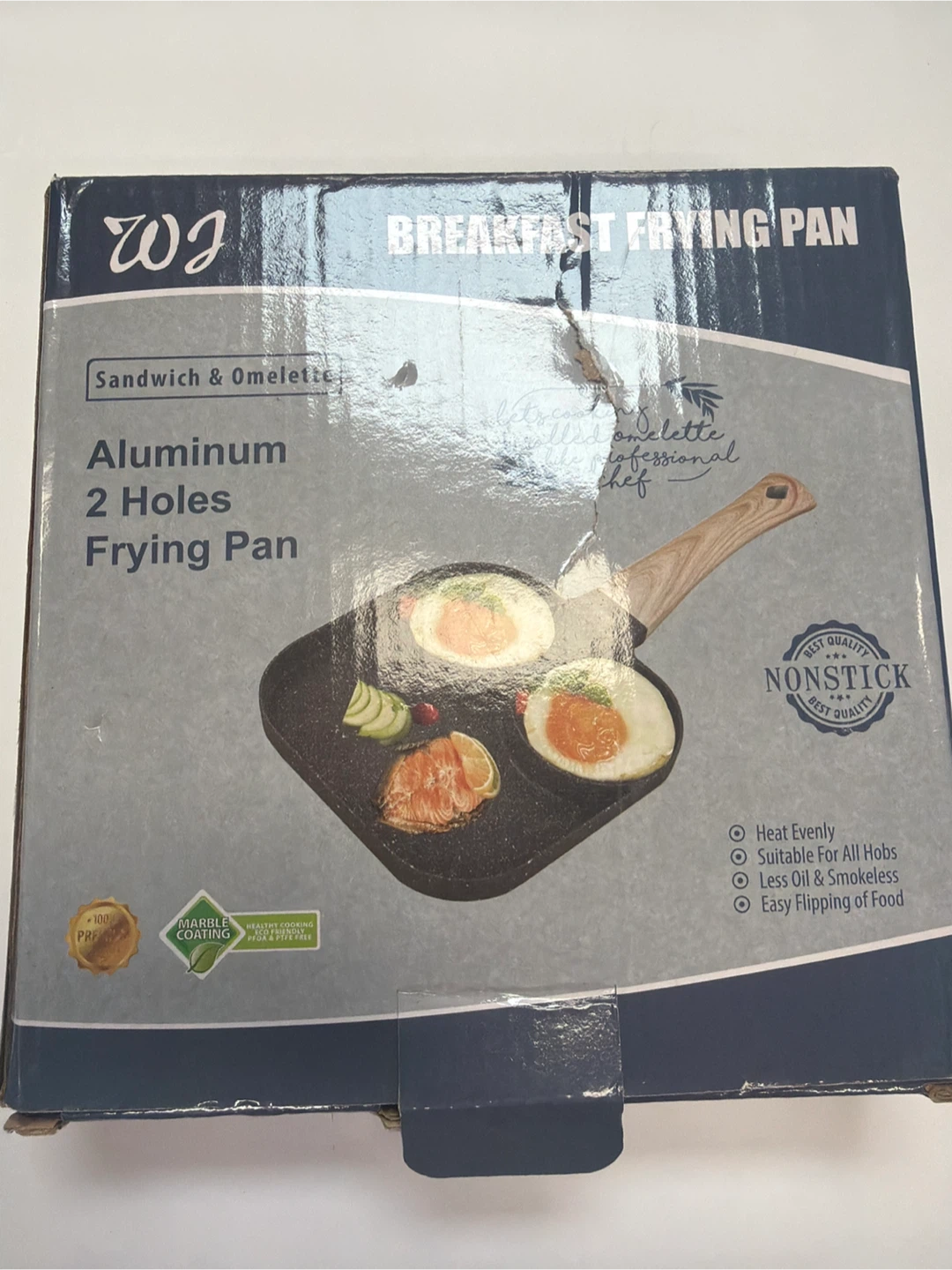 WJ Aluminum 2 Holes Breakfast Frying Pan
