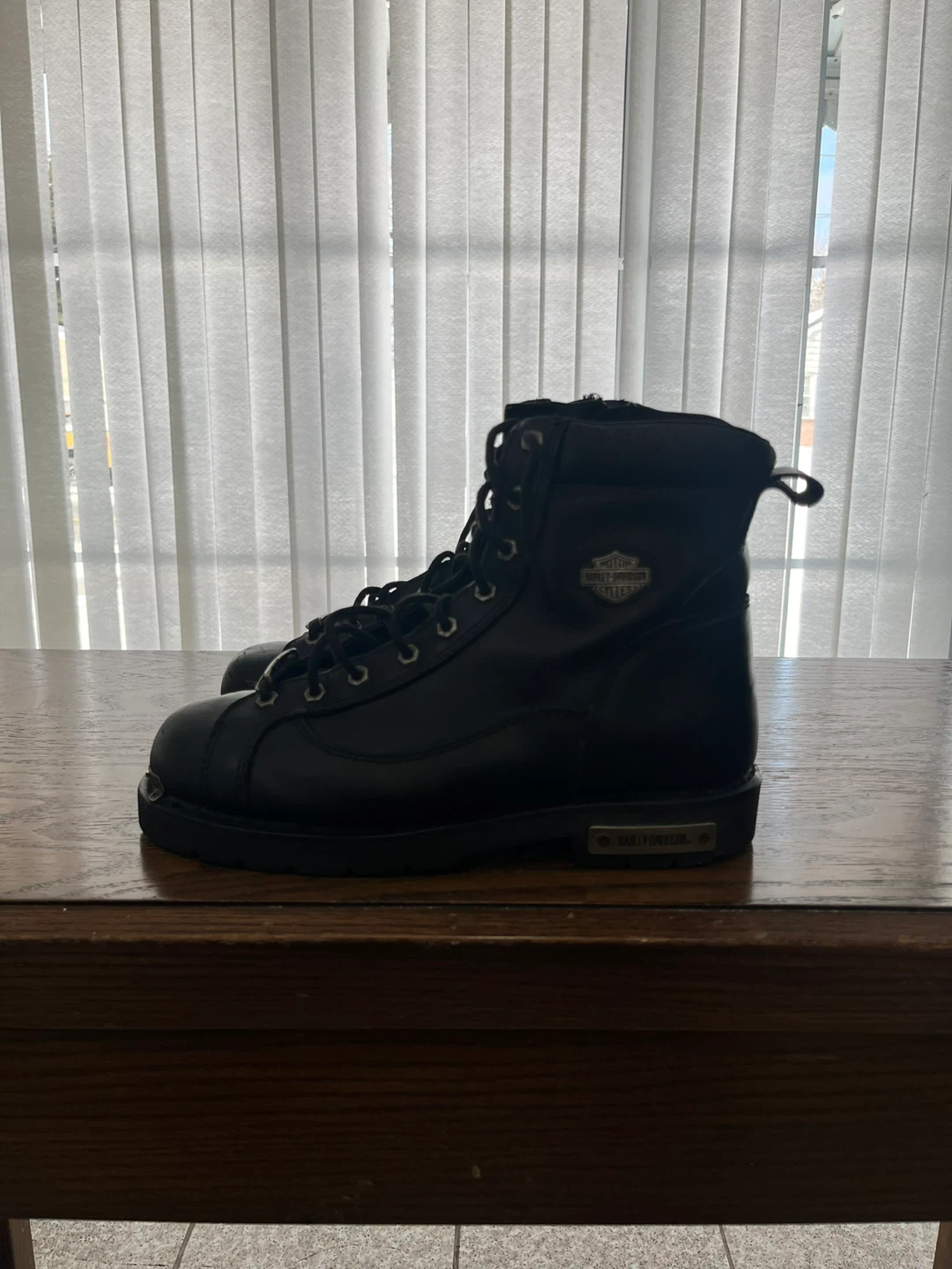 Harley-Davidson Black Leather Lace-Up Boots - photo 4