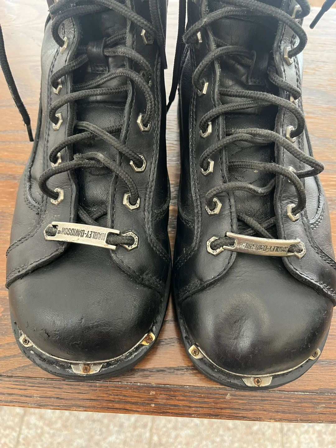 Harley-Davidson Black Leather Lace-Up Boots - photo 3