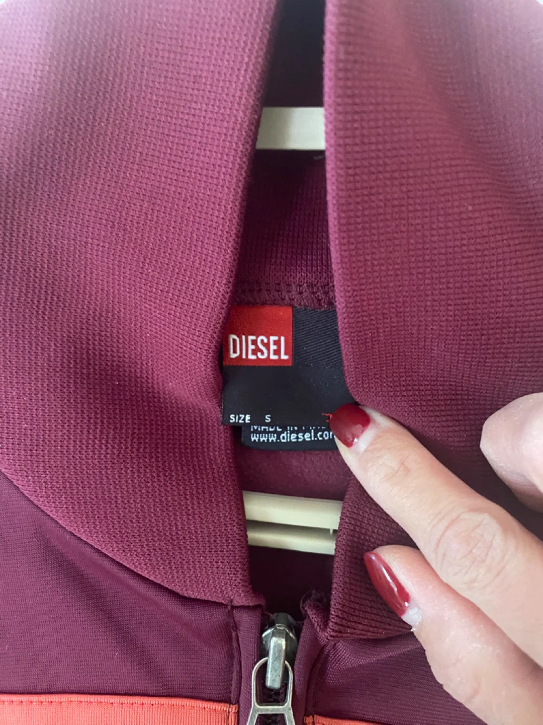 Diesel Track Jacket - Burgundy - Size S - photo 2