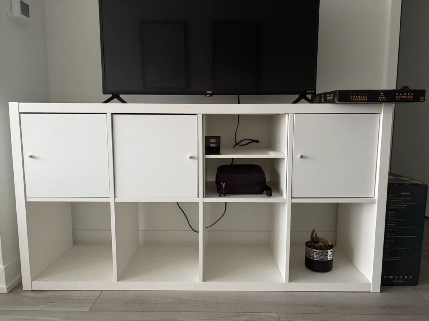IKEA KALLAX Unit with Doors/Shelf Inserts