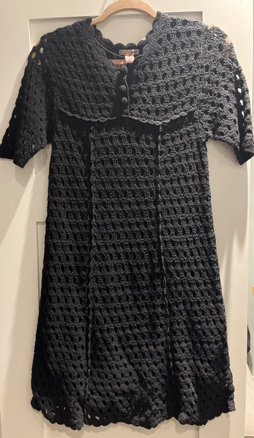 Black Crochet Mini Dress