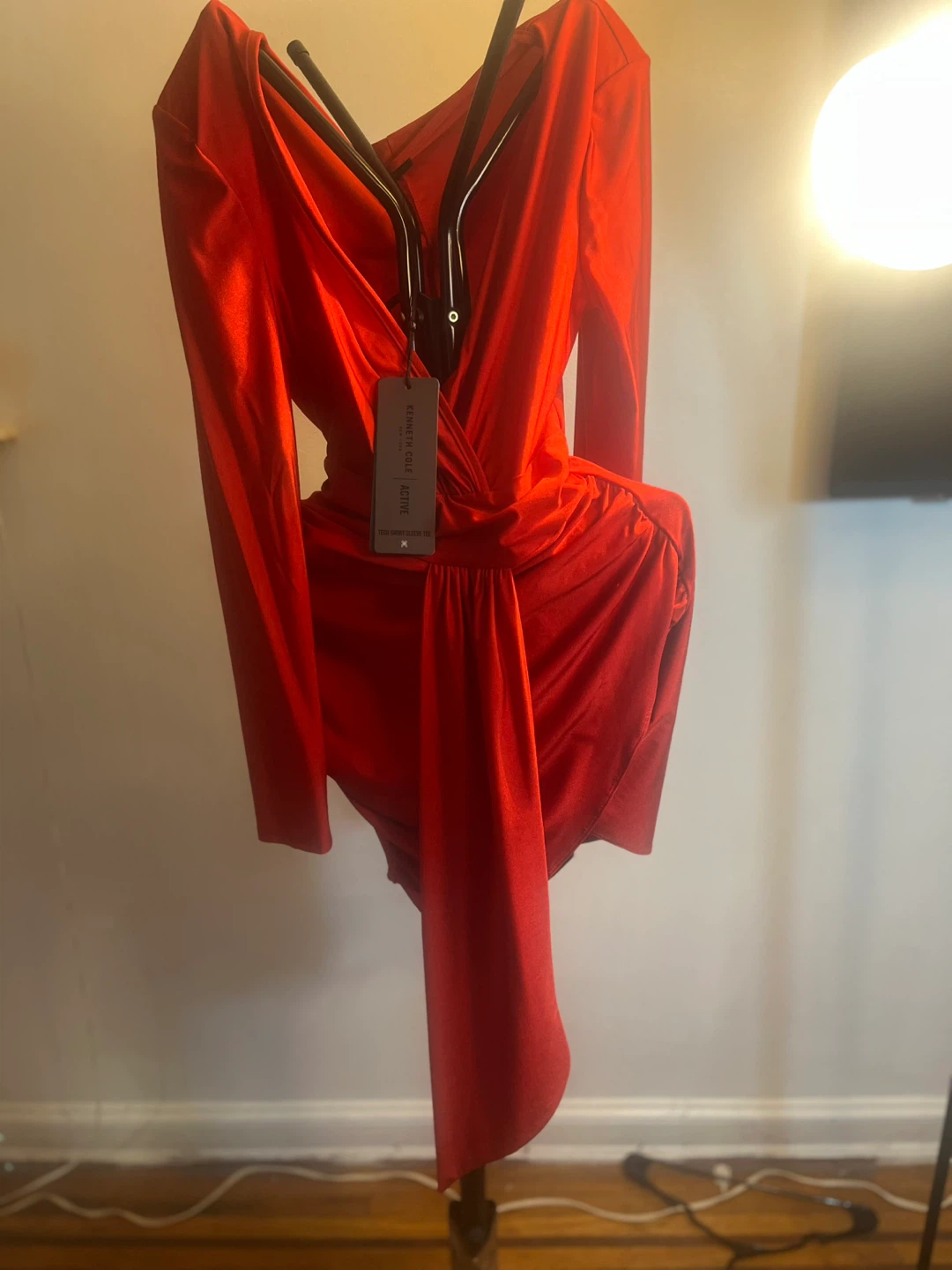 Kenneth Cole Active Red Wrap Bodysuit