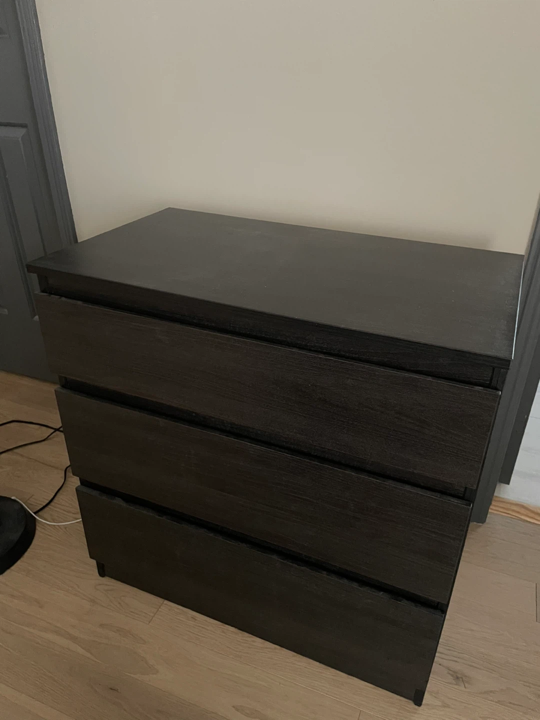 Black 3-Drawer Dresser / TV Stand