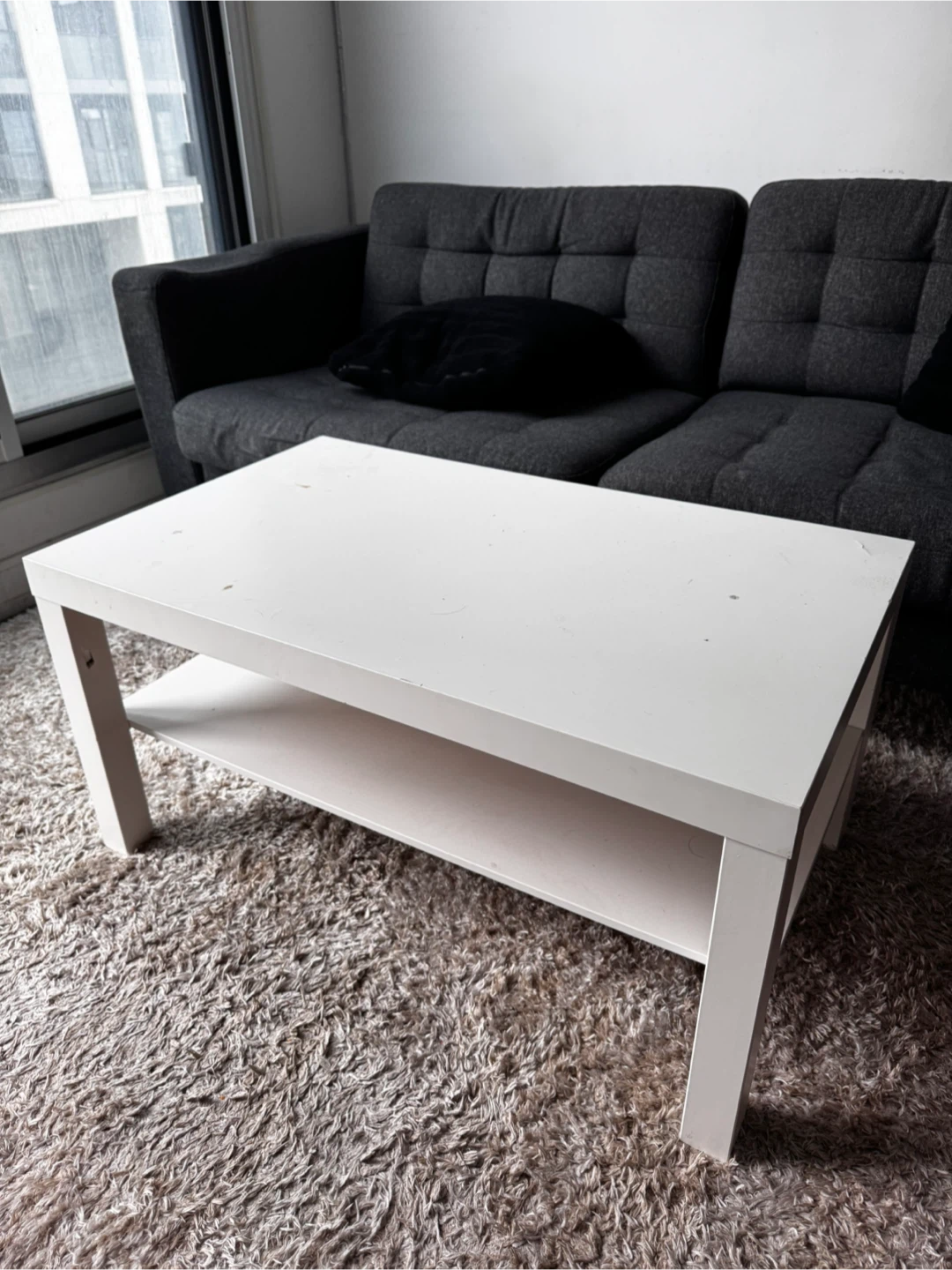 White Coffee Table with Shelf