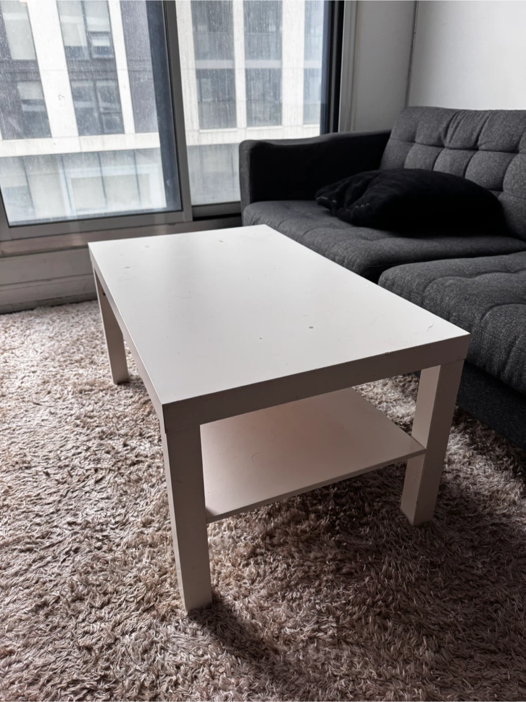 White Coffee Table with Shelf - photo 2