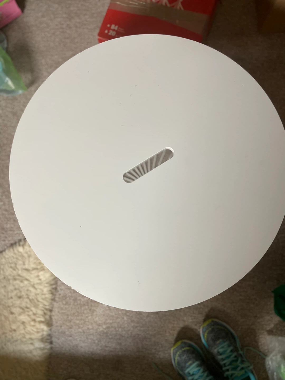 IKEA White Round Storage Basket Side Table - photo 2
