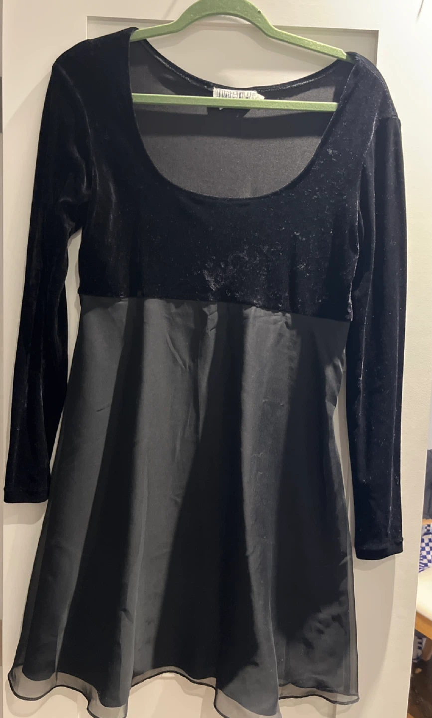 Vintage Jacob Black Velvet and Chiffon Dress
