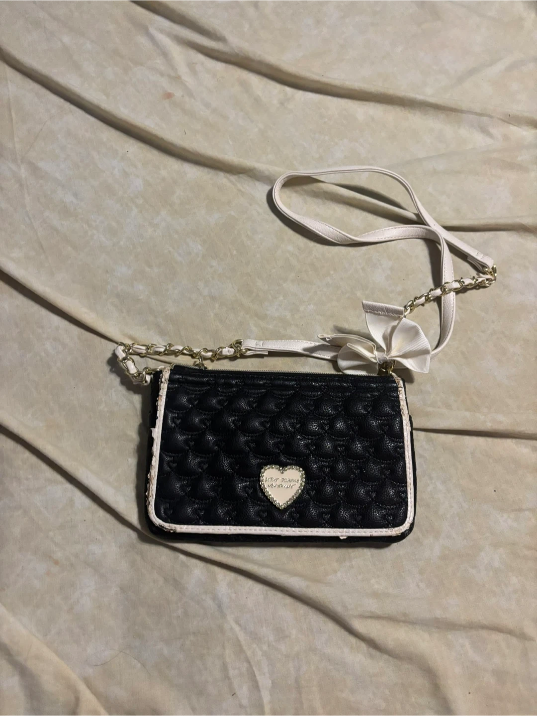 Betsey Johnson Quilted Heart Shoulder Bag