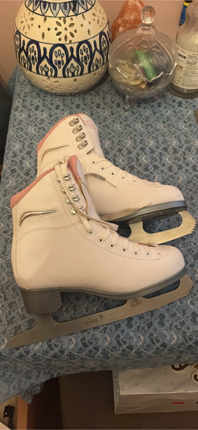 White and Pink Figure Skates