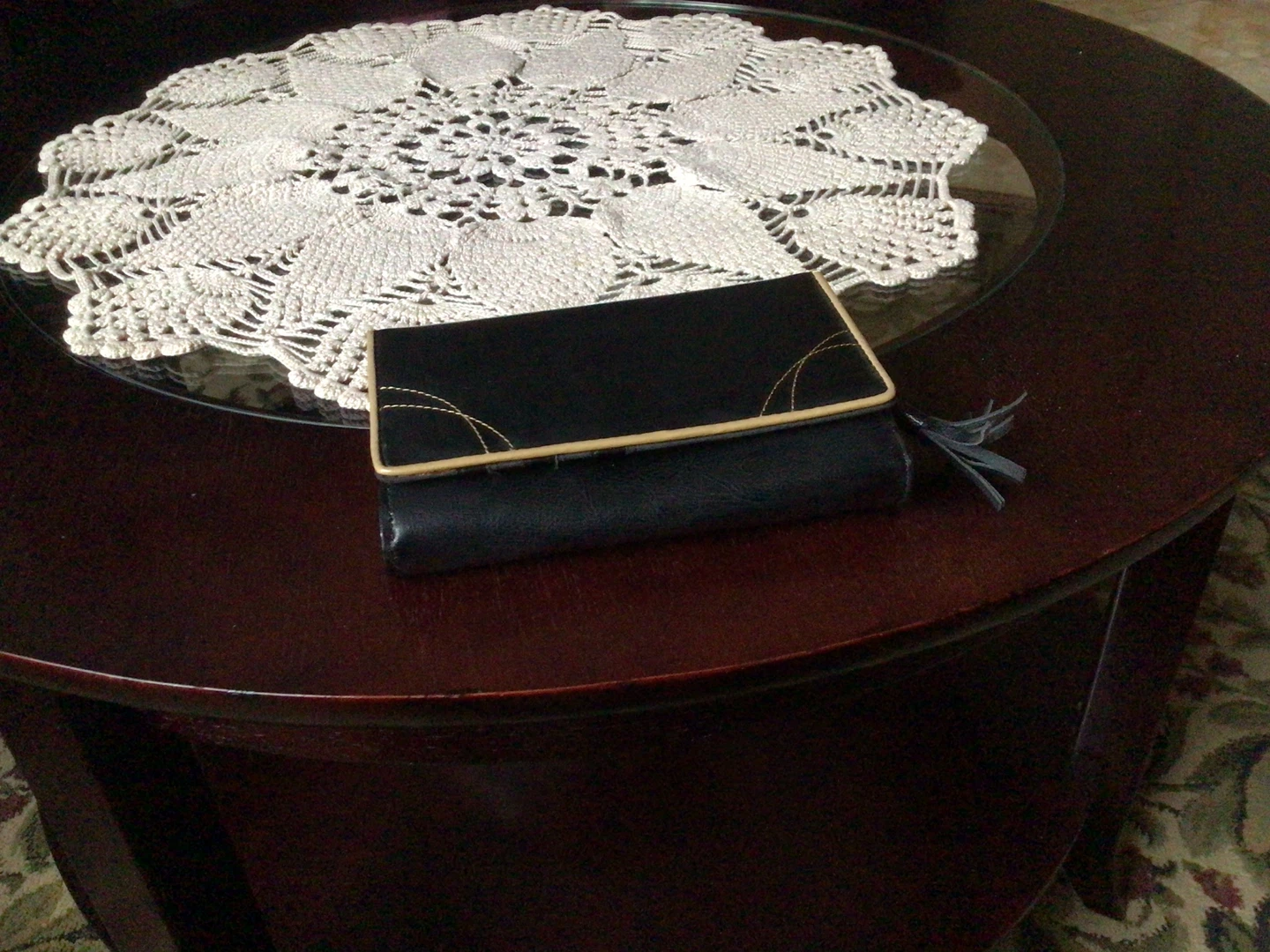 Black Wallet with Tassel Accent