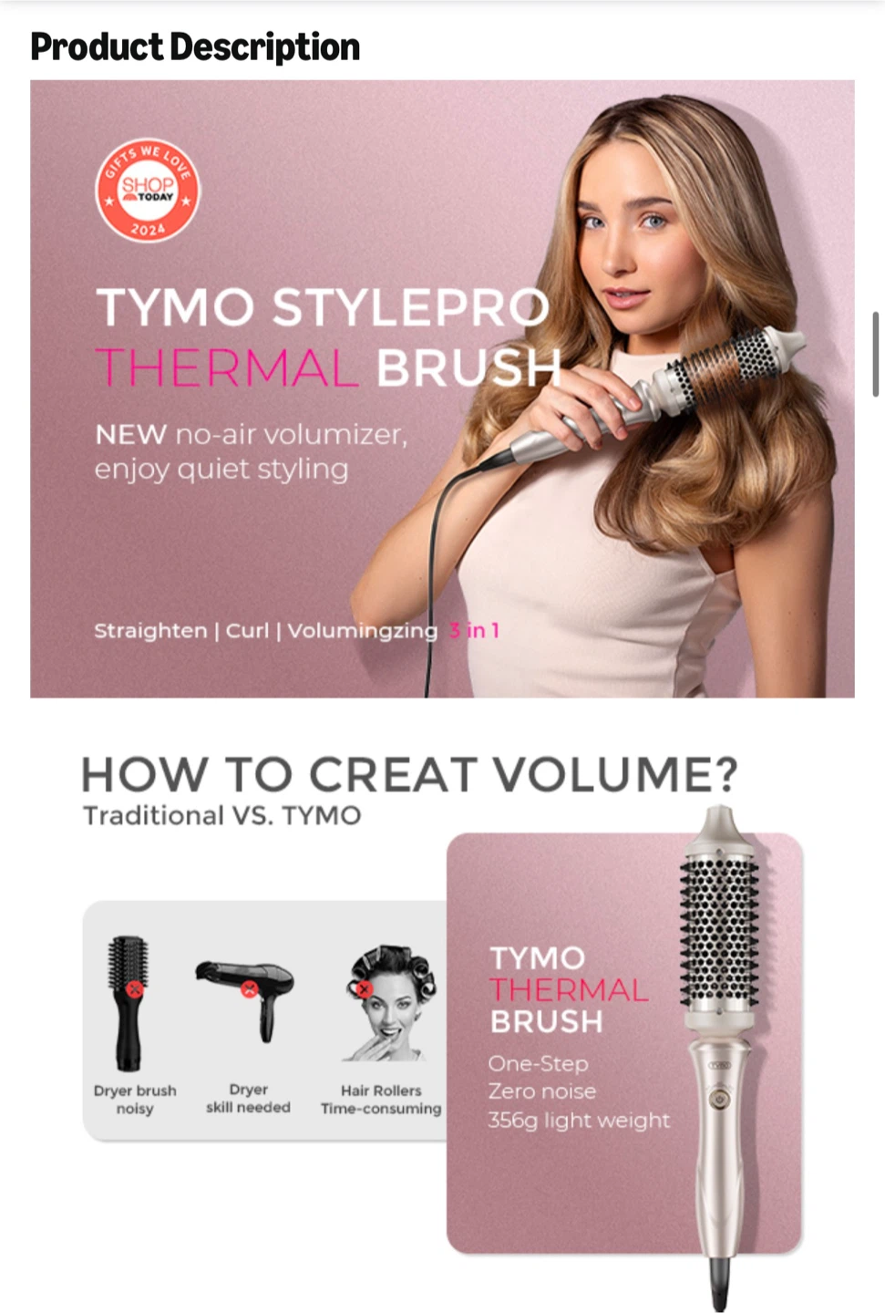 TYMO STYLUX Thermal Brush Hair Styler 🥕 - photo 4