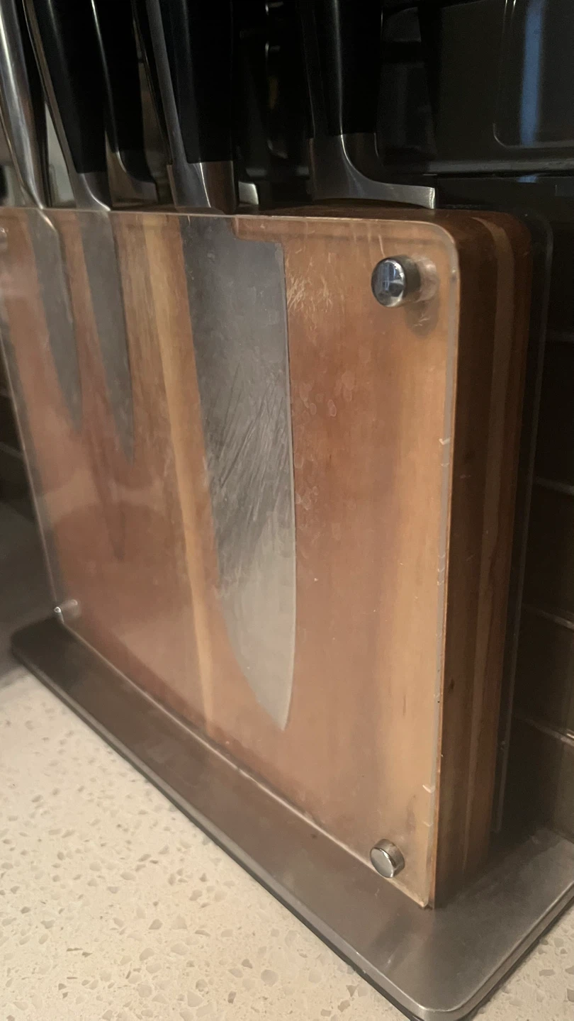 Knife Block with Wooden and Acrylic Design - photo 4