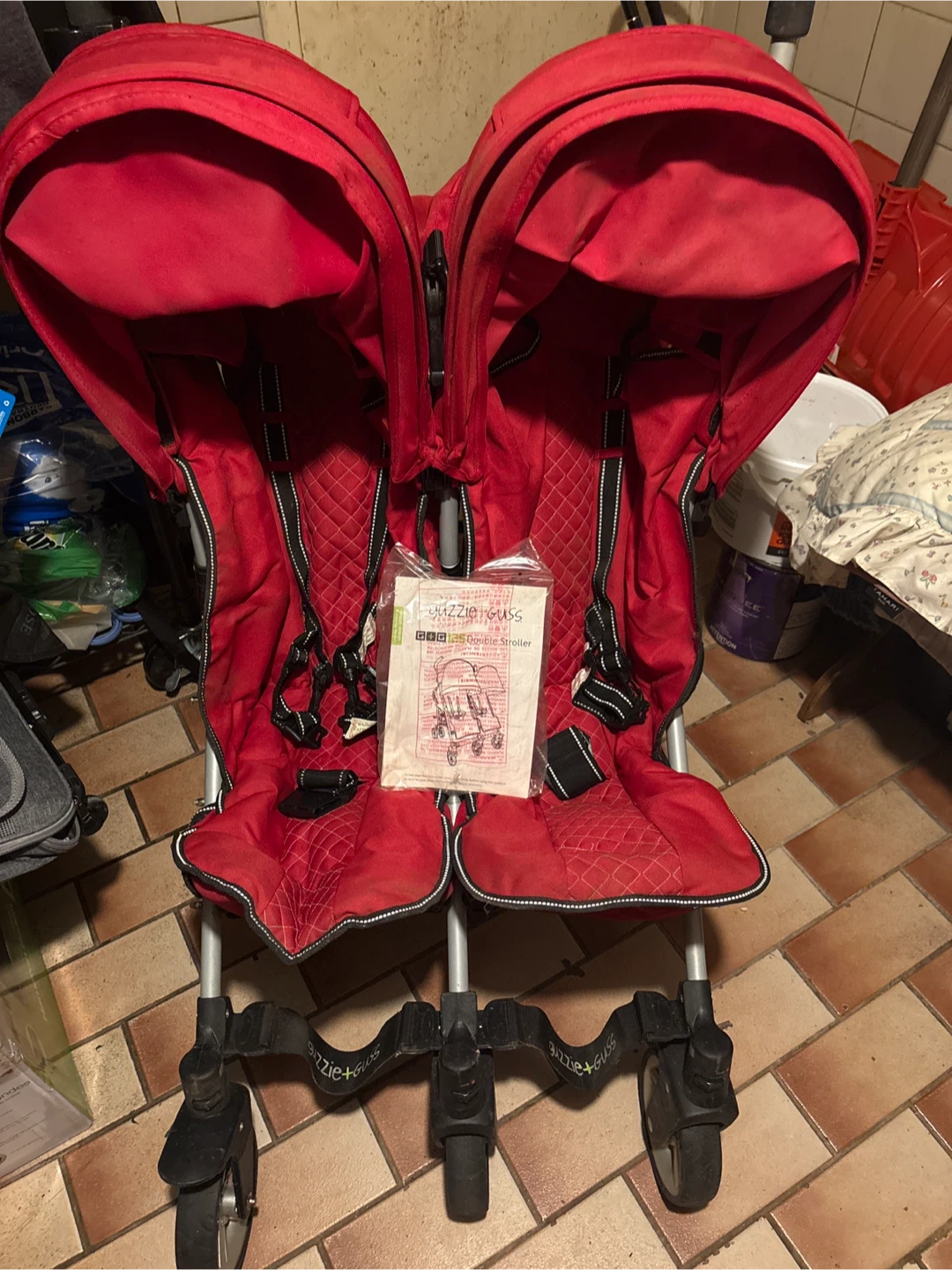 Red Double Stroller