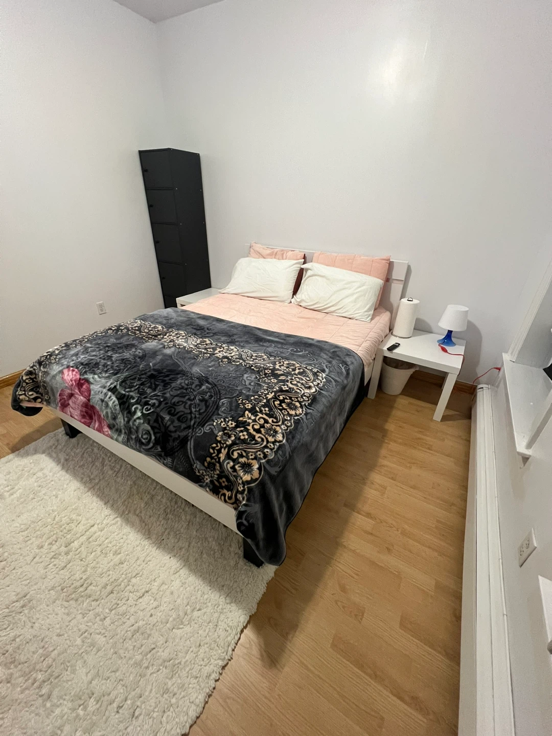 White Queen Bed Frame w/ 1 storage Drawer & Mattress PICKUP ONLY - photo 2