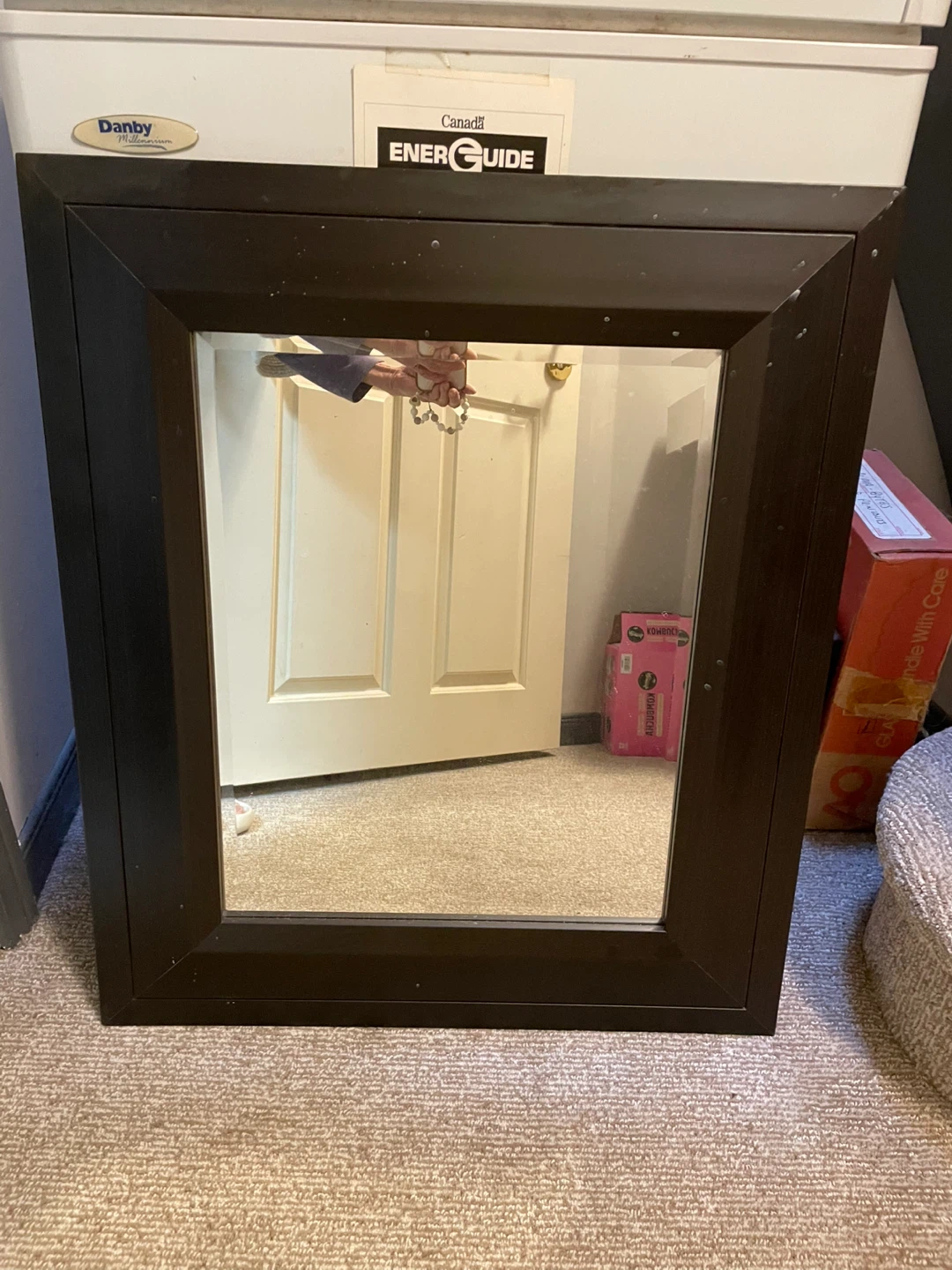 Dark Brown Framed Wall Mirror